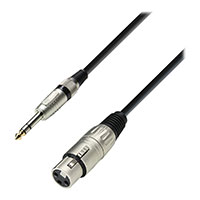 6m Adam Hall Audio Cable Female XLR to Male Stereo Jack
