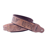 Right On Straps Leathercraft Dragons Guitar Strap (Beige)