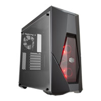 Cooler Master Masterbox K500L Black Mid Tower Computer Chassis, with Window,1x120mm, 2x120mm w/ Red LED Fans, USB3.0