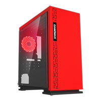 GameMax Expedition, Red Gaming MicroATX Computer Chassis, with Window, MicroATX,1x120mm Blue LED Fan, USB 3.0/USB 2.0