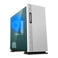 GameMax Expedition, White/Black Gaming MicroATX Computer Chassis, with Window, 1x120mm Blue LED Fan, USB 3.0/USB 2.0