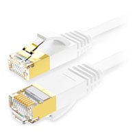 Xclio 2M FLAT RJ45 CAT7 Ethernet Network Shielded TANGLE FREE RJ45 Cable - WHITE