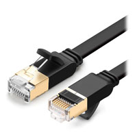 Xclio 3M FLAT RJ45 CAT7 Ethernet Network Shielded TANGLE FREE RJ45 Cable - BLACK