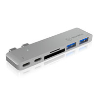 ICY BOX IB-DK4036-2C Dual Port Type-C Notebook Port Expander inc Thunderbolt 3 and SD Card Reader