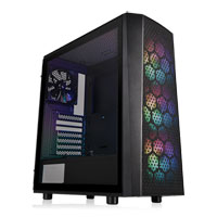 Thermaltake Versa J24 Mid Tower Chassis, Tempered Glass, ARGB, 4x 120mm Fans, USB 3.0, ATX/MicroATX/Mini-ITX