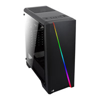 Aerocool Cylon, Black, RGB LED, Mid Tower with Tempered Glass, ATX, MicroATX, Mini-ITX, 1x120mm Fans, 1xHD Audio, 1xMic