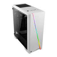 Aerocool Cylon, White, RGB LED, Mid Tower with Tempered Glass, ATX, MicroATX, Mini-ITX, 1x120mm Fans, 1xHD Audio, 1xMic