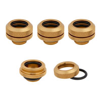 Corsair Hydro X XF Gold Brass 14mm G1/4" Hardline Compression Fittings - Four Pack