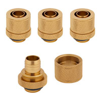 Corsair Hydro X XF Gold Brass 10/13mm G1/4" Softline Compression Fittings - Four Pack