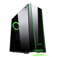 Sahara P37, Black, ATX Computer Chassis, with Window, ATX, MicroATX, Mini-ITX, 4x120mm RGB LED Fans, Audio In/Out
