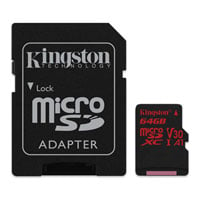 Kingston Canvas React 64GB Class 10 UHS-I U3 Micro-SDXC with SD Adaptor