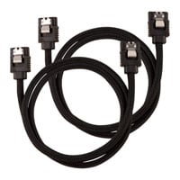 Corsair 60cm Black Premium Braided Sleeved SATA Data Cable