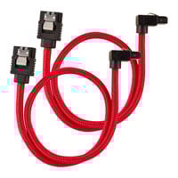 Corsair 30cm Red Premium Braided Sleeved 90° SATA Data Cable