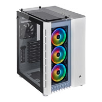 Corsair Crystal Series 680X RGB White Dual Chamber Mid Tower PC Case, Tempered Glass Windows, E-ATX~mITX, 3x LL120 Fans