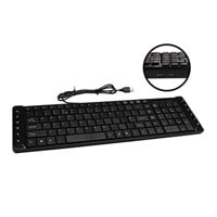 Xclio Slim Spill Resistant Quiet Multimedia Keyboard with 2 Port USB Hub