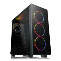 GameMax Crusader RGB Mid Tower Chassis, Tempered Glass, 4x ARGB 120mm Fans, Radiator Support, ATX/MicroATX/Mini-ITX