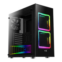 Aerocool Tor Mid Tower Gaming Chassis, Tempered Glass, 120mm/2x140mm RGB Fans, USB 3.0, ATX/MicroATX/Mini-ITX