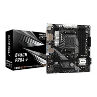 ASRock B450M Pro4-F, AMD B450, S AM4, DDR4, SATA3, Dual M.2, 2-Way CrossFire, Realtek GbE, USB 3.1 Gen1 A+C, MicroATX