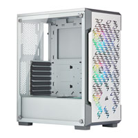 Corsair iCUE 220T RGB Airflow, White, Mid Tower PC Case, w/ Tempered Glass Window, ATX/mATX/mITX, 3x120mm SP120 RGB PRO