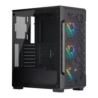 Corsair iCUE 220T RGB Airflow, Black, Mid Tower PC Case, w/ Tempered Glass Window, ATX/mATX/mITX, 3x120mm SP120 RGB PRO