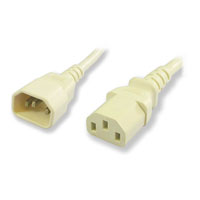 Xclio C13 to C14 Extension Lead 1.8m Power Cord/Cable - Beige