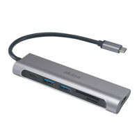 Akasa USB 3.1 Type C 6 In 1 Dock (60W Power Delivery Type Cx1,USB 3.1 Type A x 2/SD,Micro SD Card Reader/4K HDMI)