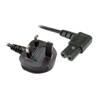 Xclio 2m Right Angle Figure 8 C7 UK Mains Power Cord/Cable Black