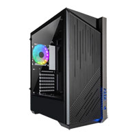 Azza RAVEN 420 Mid Tower Computer Chassis with Glass Window, ATX/Micro ATX, 120mm w/ RGB LEDs Fan, 2x USB3.0, HD Audio