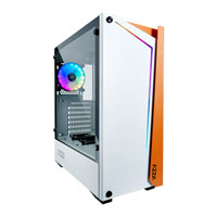Azza Apollo 430 White Mid Tower PC Chassis with Glass Window, ATX/Micro ATX, 120mm w/ RGB LEDs Fan, 2x USB3.0, HD Audio