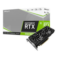 PNY GeForce RTX 2060 SUPER Dual Fan 8GB GDDR6 Ray-Tracing Graphics Card, 2176 Core, 1470MHz GPU, 1650MHz Boost