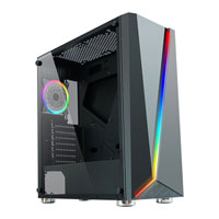 CiT C1007 Mid Tower Chassis, Tempered Glass, 120mm RGB Fan, Radiator Support, ATX/MicroATX/Mini-ITX