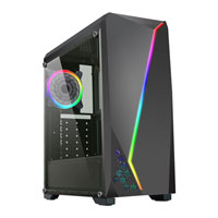 CiT C6063 Mid Tower Chassis, Tempered Glass, 120mm RGB Fan, Radiator Support, ATX/MicroATX/Mini-ITX