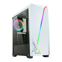 CiT C6063 White Mid Tower Chassis, Tempered Glass, 120mm RGB Fan, Radiator Support, ATX/MicroATX/Mini-ITX