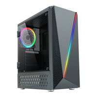 CiT C1055 Mid Tower Chassis, Tempered Glass, 120mm RGB Fan, Radiator Support, ATX/MicroATX/Mini-ITX