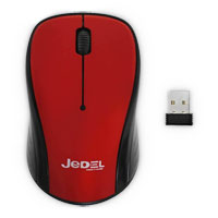 Xclio Optical 3 Button Wireless  Mouse w/ Scroll Wheel - Red/Black