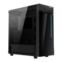 Gigabyte C200 Glass Mid Tower, Tempered Glass Window, Black, 120mm Fan, ATX/MicroATX/Mini-ITX