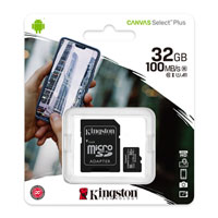 Kingston Canvas Select Plus 32GB UHS-I Micro SD Memory Card + SD Adapter