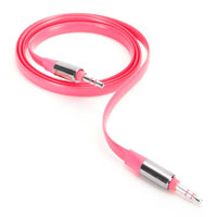 Griffin 90cm Fluoro Fire Pink Flat 3.5mm Aux Cable