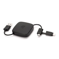 Griffin 2-in-1 Black Retractable USB to Lightning Cable