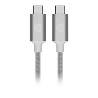Griffin USB C to USB C Premium Braided Durable Charge/Sync Cable 2M Silver 65W - Ideal for iPhone 15