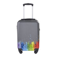 KitKase Rainbow Pride Wheeled Cabin Size Travel Case Carbon with Red Zipper & TSA Lock