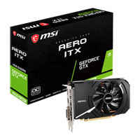 MSI GeForce GTX 1650 SUPER AERO ITX OC 4GB GDDR6 VR Ready Graphics Card, 1280 Core, 1530MHz GPU, 1740MHz Boost