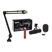 Shure SM7B Dynamic Microphone with DM1 Preamp and PSA1 Boom Arm