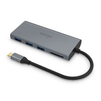 Akasa USB Type C 9 in 1 Dock, Type C, HDMI, VGA, USB 3.0, RJ45, SD/ Micro SD Card Reader