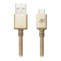 iFrogz UniqueSync Braided USB A to C Charge & Sync Cable Fast 3.0A USB3.1 Gold 1m