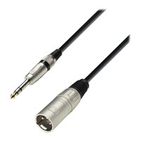 6m Adam Hall Audio Cable Male XLR to 6.3mm Male Stereo Jack