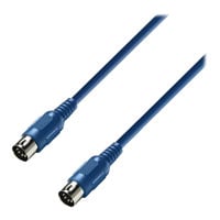 3m Adam Hall 5 Pin Din MIDI Cable Nickel Connectors Moulded Plugs Blue