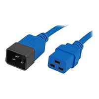 Xclio 1m IEC Male C20 to Female C19 Extension Lead - Blue