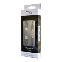 Twin Pack Desire2 TEK Apple Lightning Cable USB Robust Armoured Sync & Charge 1M Black