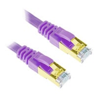Xclio 1M Flat CAT7 Ethernet Cable Shielded Tangle Free 10Gbps RJ45 Cable LSZH - Purple